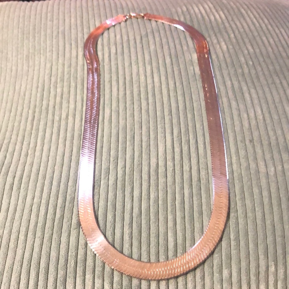 24” Long Sterling Silver Herringbone Necklace